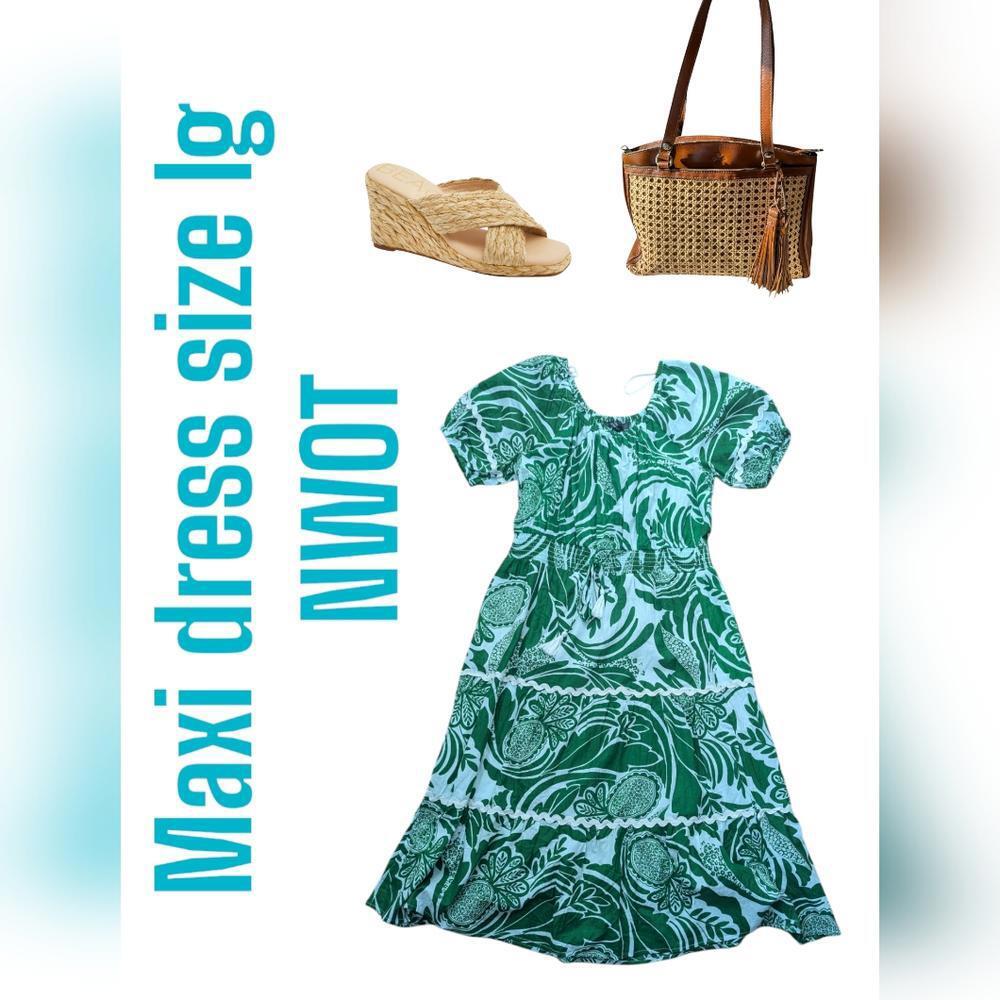 Green Floral Maxi Dress